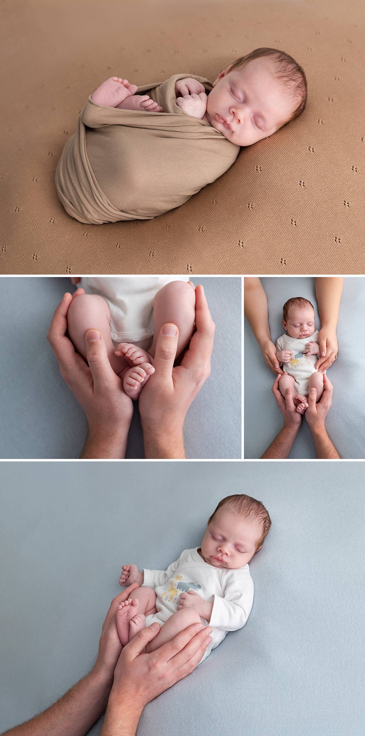 portraits de nourisson sur fond beige et fond bleu à metz
